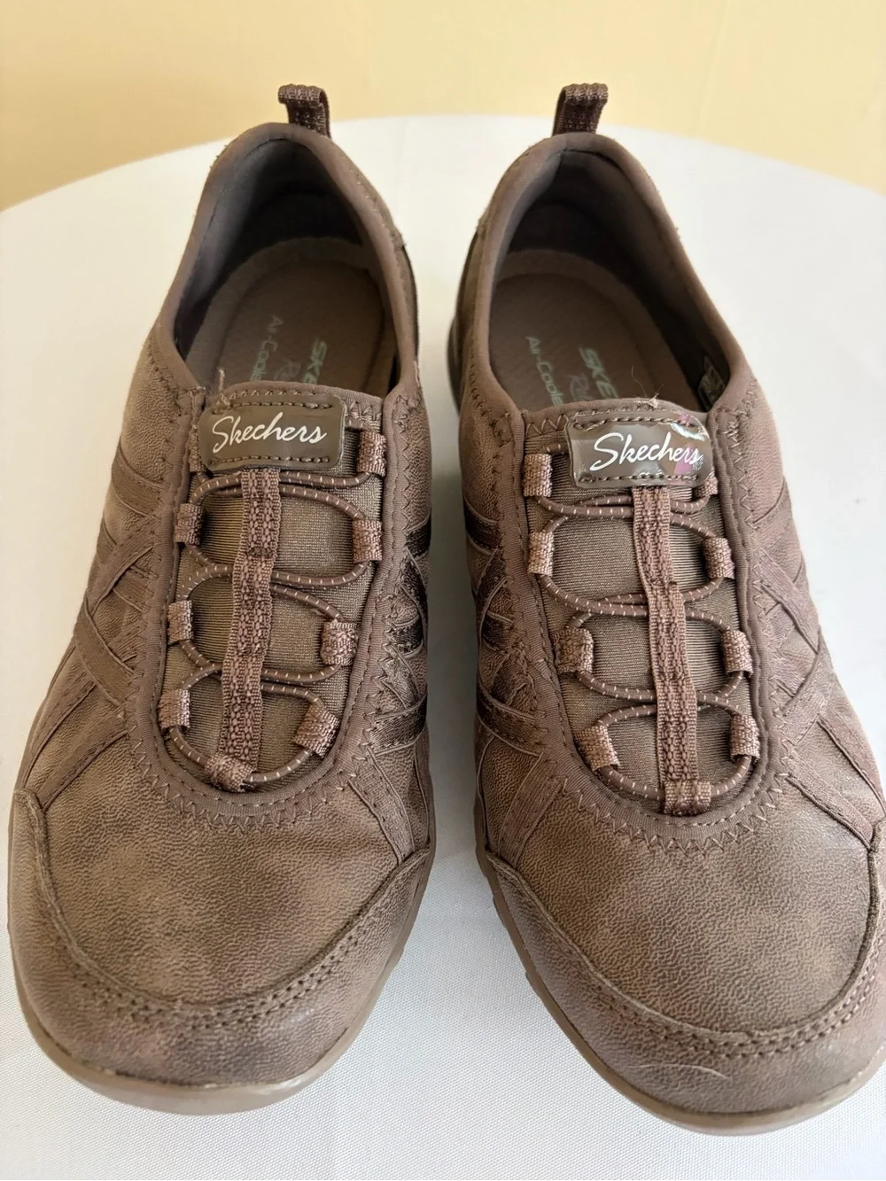 Skechers Women’s Brown Lace-Style Slip-On Athletic Shoes